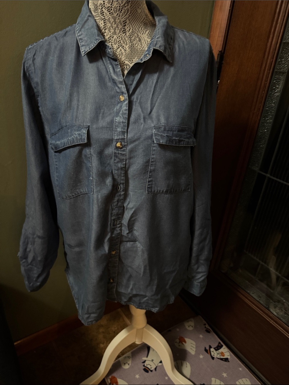 GAP Womenβs Dark Blue Denim Shirt